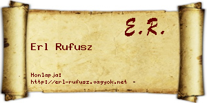 Erl Rufusz névjegykártya